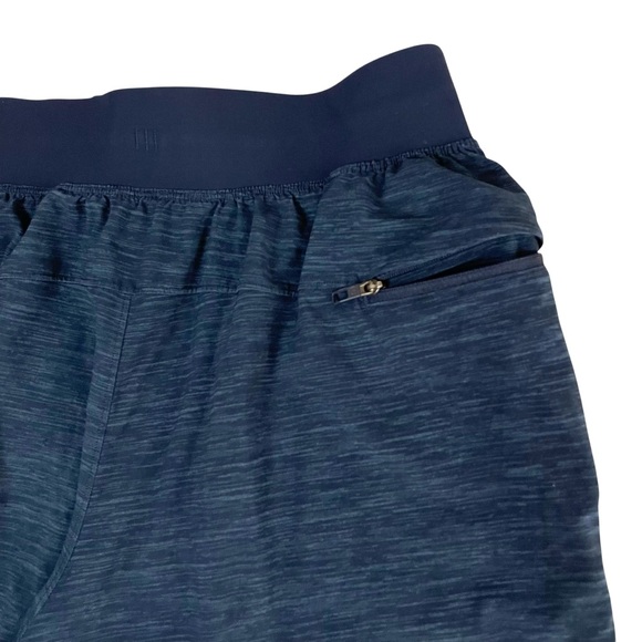 lululemon Men’s T.H.E. Short Linerless 9” Heather Iron Blue True Navy - Picture 13 of 16